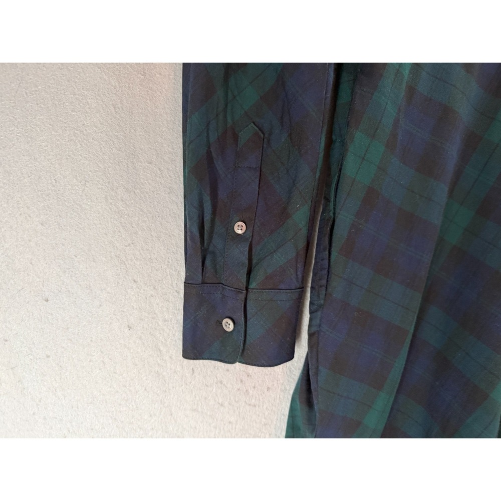 UNTUCKit Holly Shirt Dress Womens 4 Blue Green Tartan Dark Academia Heritage - Picture 7 of 16
